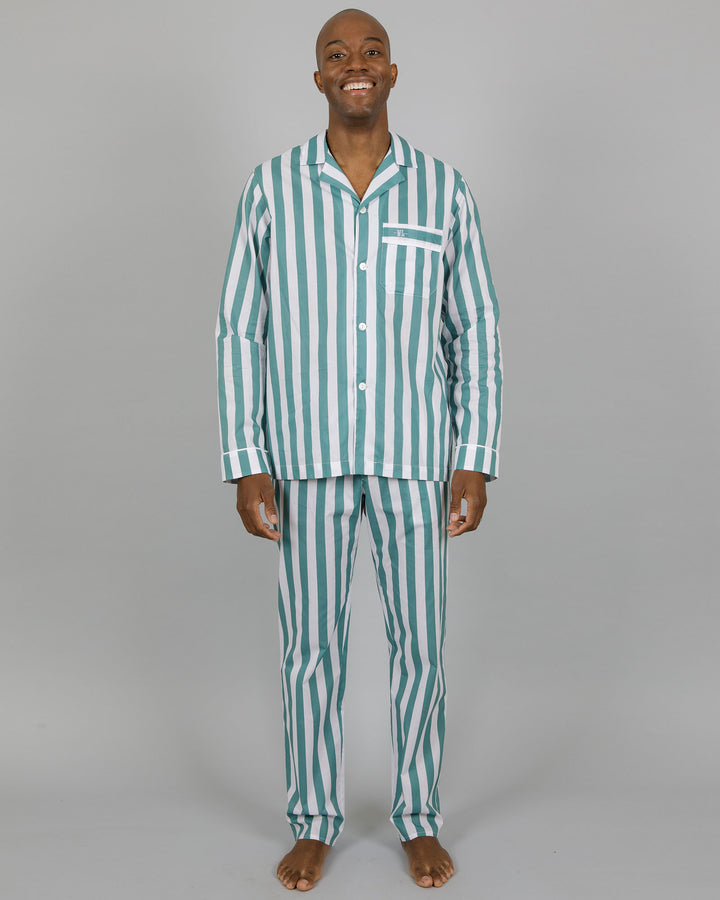 Mens Long Pyjamas Cape Cod Front - Woodstock Laundry UK