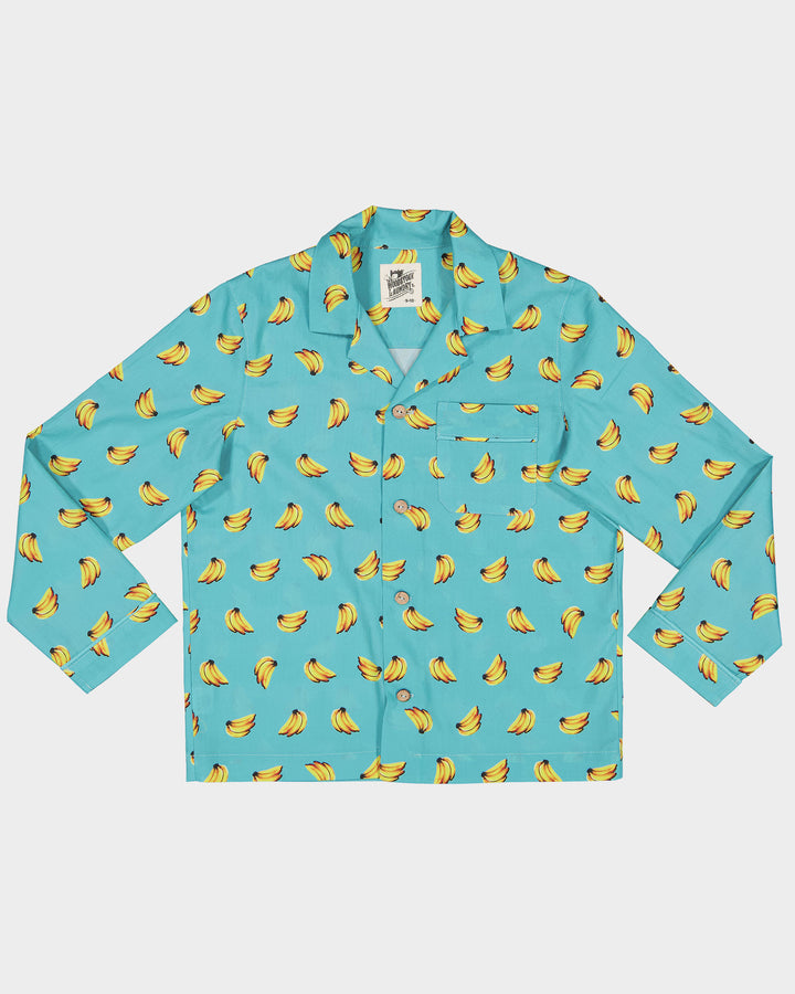 Boys Long Pyjamas Bananas Flatpack Top - Woodstock Laundry UK