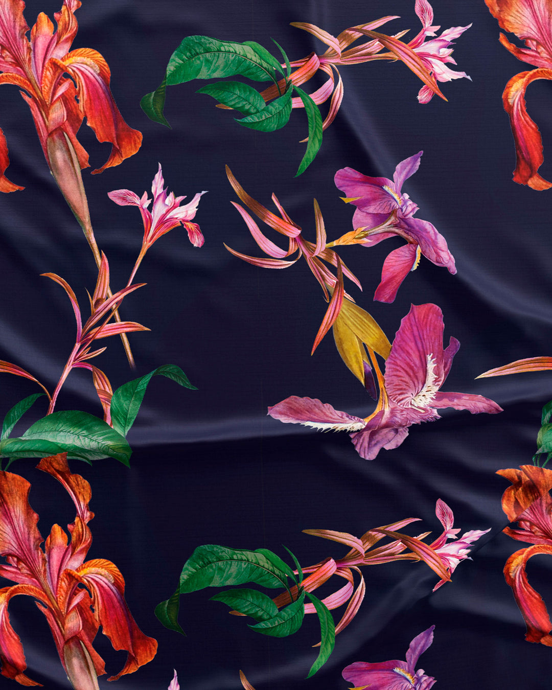 Iris Navy Pattern Detail - Woodstock Laundry UK