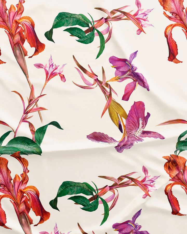 Iris White Pattern Detail - Woodstock Laundry UK