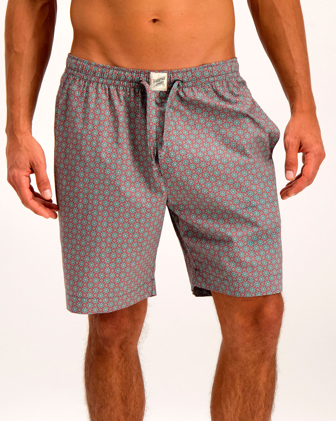 Mens Lounge Shorts Morocco Front - Woodstock Laundry