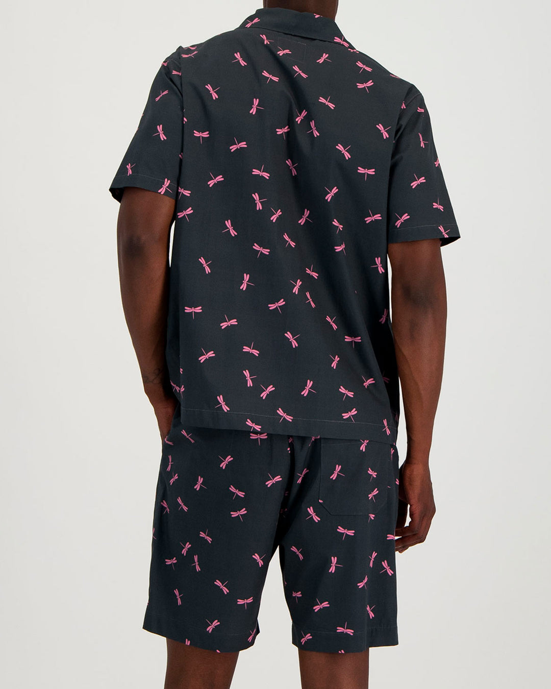 Mens Short Pyjamas Dragonflies Back - Woodstock Laundry UK