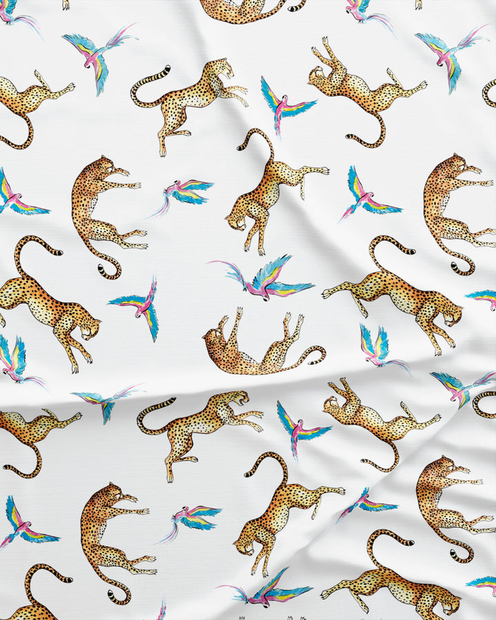 Playing Cheetahs Pattern Detail - Woodstock Laundry UK