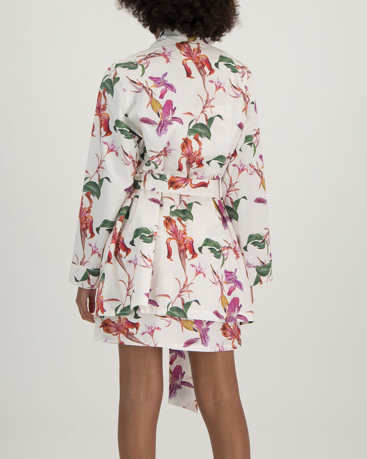 Womens Organic Cotton Dressing Gown Iris Back - Woodstock Laundry UK