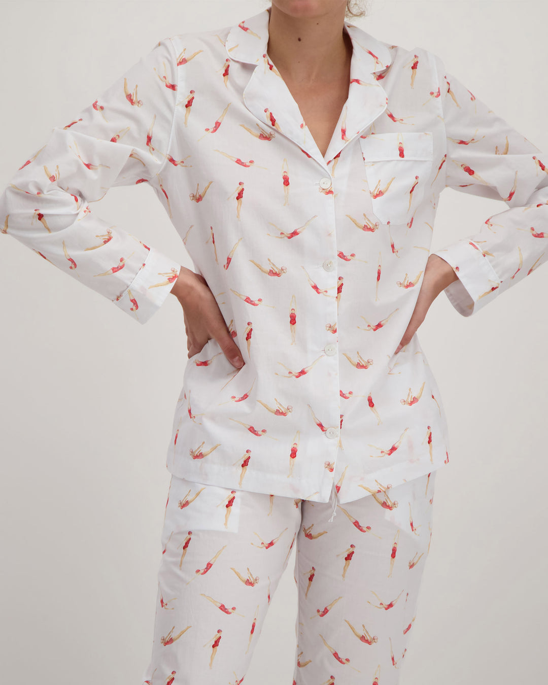 Womens Long Pyjamas Divers Close - Woodstock Laundry UK