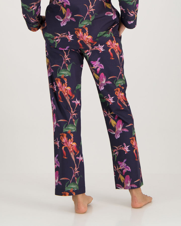 Womens Lounge Pants Iris Navy Back - Woodstock Laundry UK