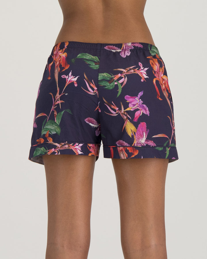 Womens Lounge Shorts Iris Navy Back - Woodstock Laundry UK