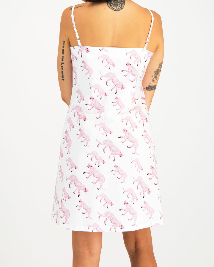 Womens Nighty Pink Cheetahs Back - Woodstock Laundry UK