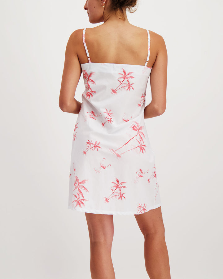 Womens Nighty Pink Palms Back - Woodstock Laundry UK