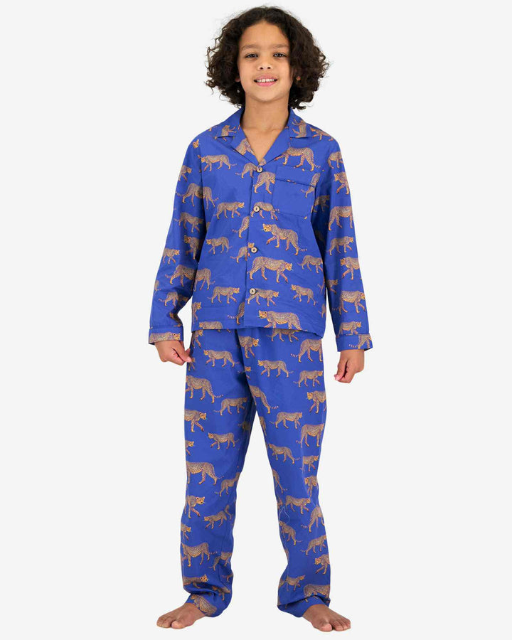 Boys Long Pyjamas - Yellow Cheetah