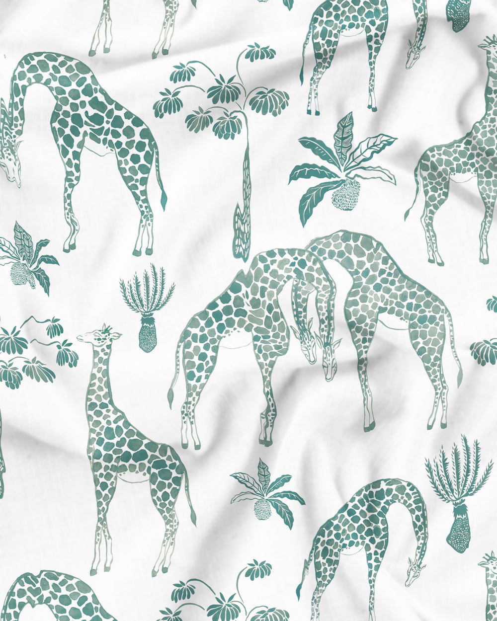 Giraffes Green Pattern Detail - Woodstock Laundry UK