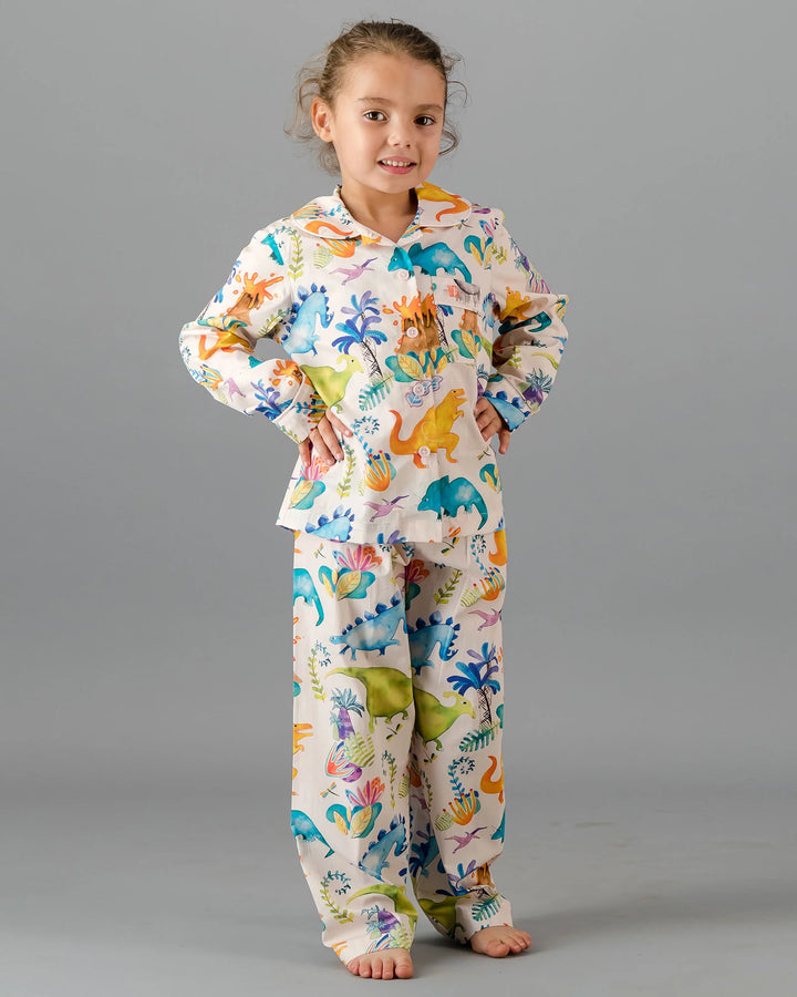 Girls Long Pyjamas - Dinosaurs