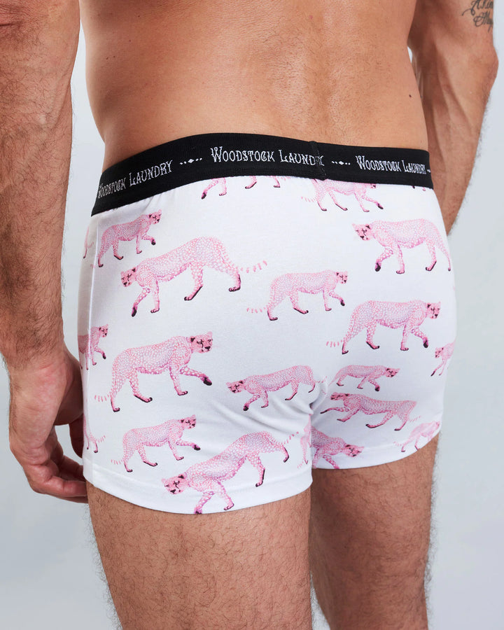 Mens Boxer Briefs - Pink Cheetah