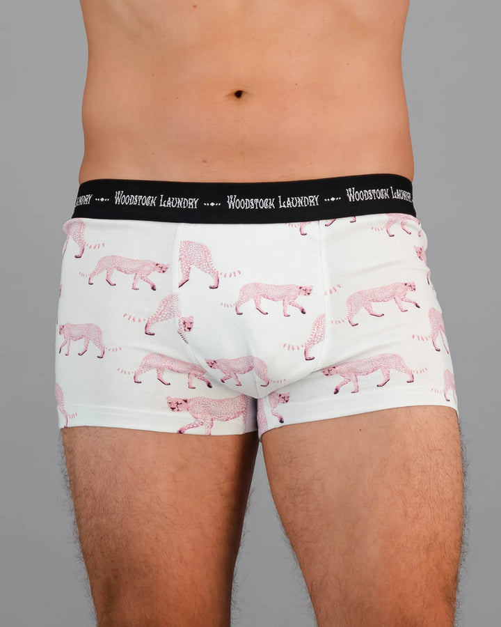 Mens Boxer Briefs - Pink Cheetah