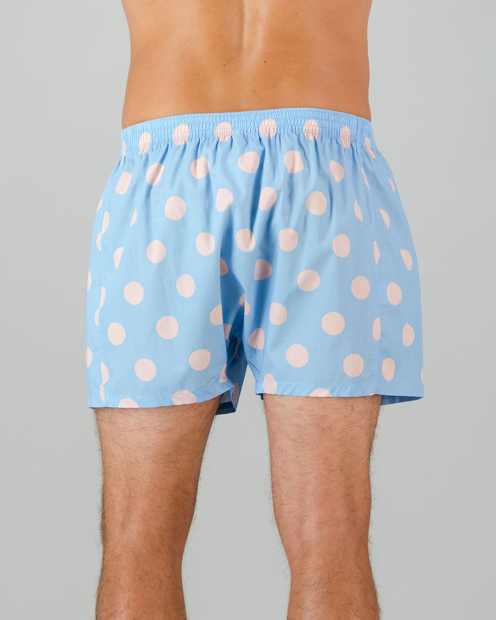 Mens Boxer Shorts - Pink Polka
