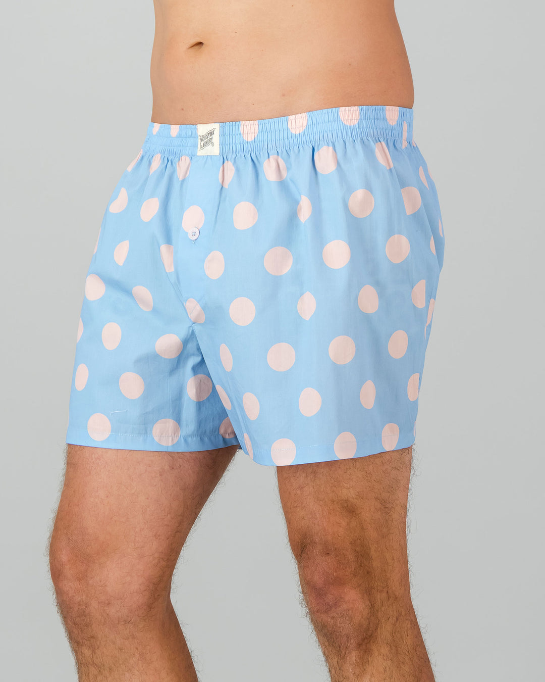 Mens Boxer Shorts - Pink Polka