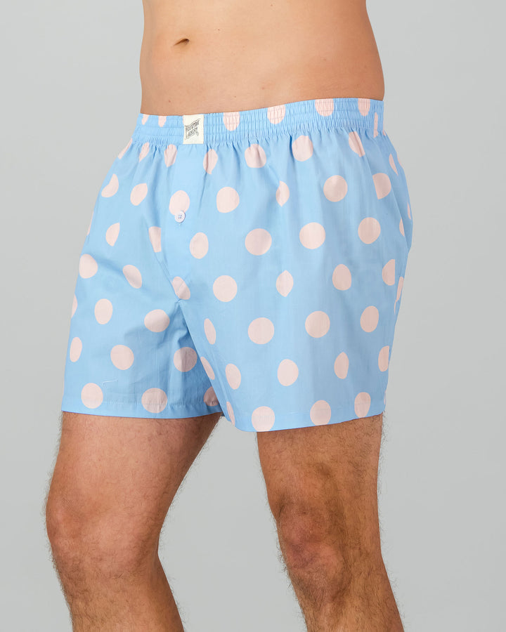 Mens Boxer Shorts - Pink Polka