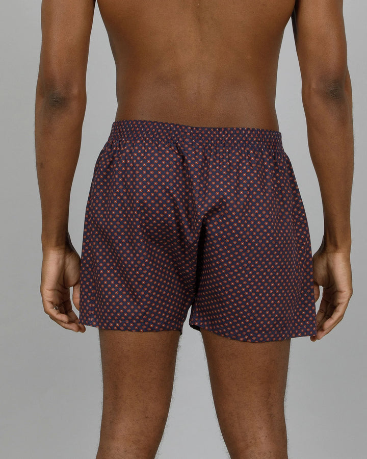 Mens Boxer Shorts - Poppy Circles Navy