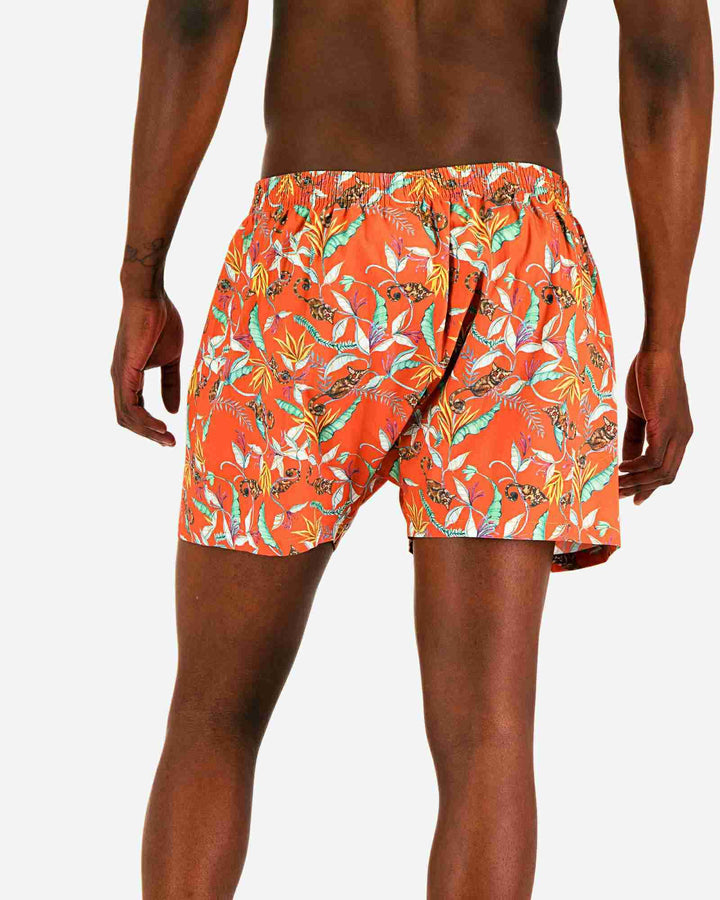 Mens Boxer Shorts - Night Monkeys Orange