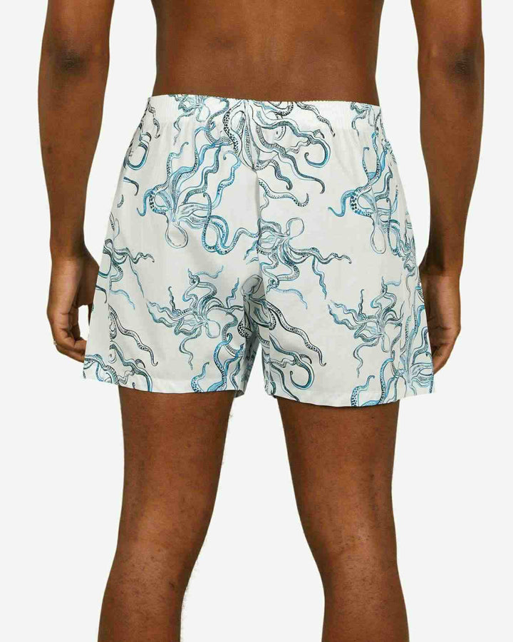 Mens Boxer Shorts - Octopus Indigo