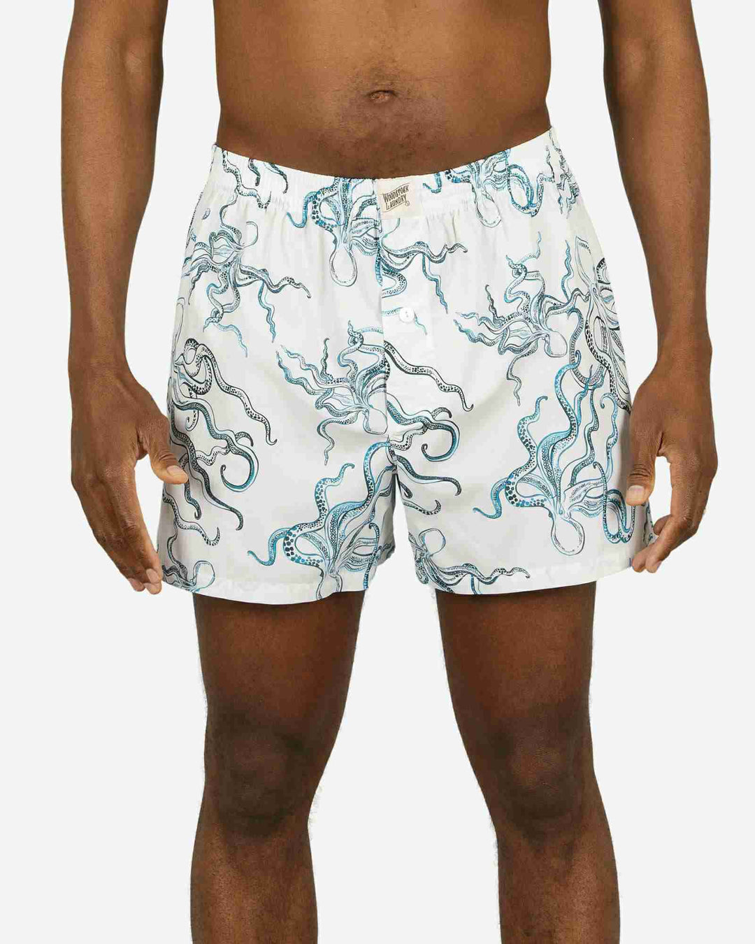 Mens Boxer Shorts - Octopus Indigo