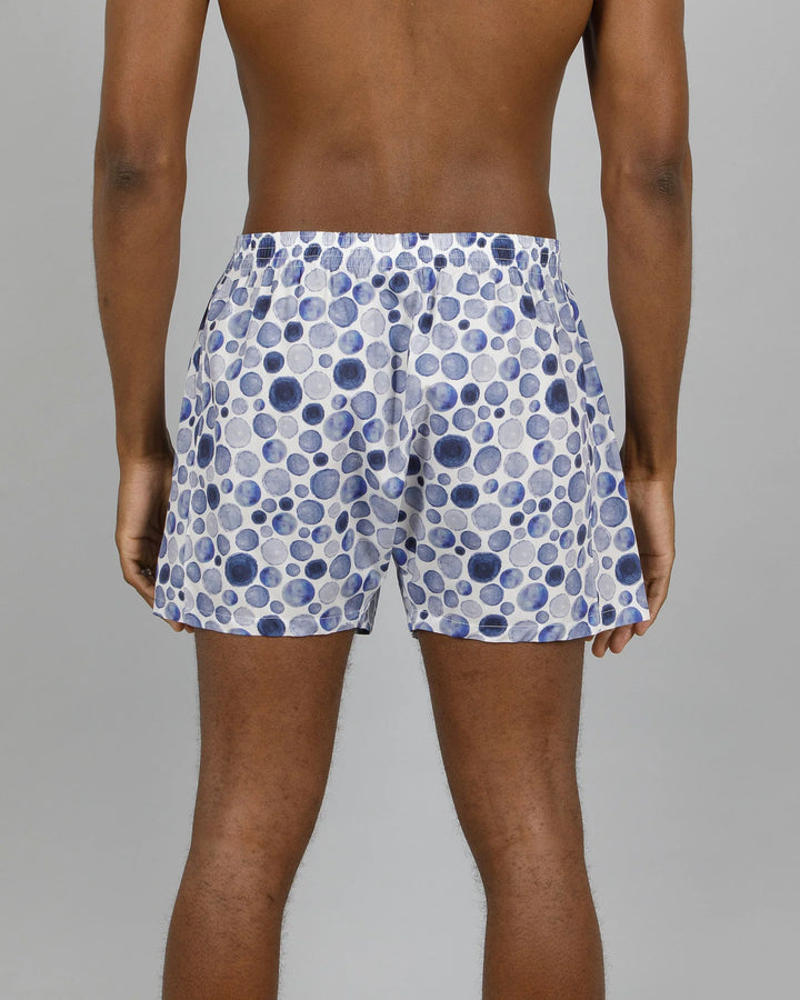 Mens Boxer Shorts - Dots Blue