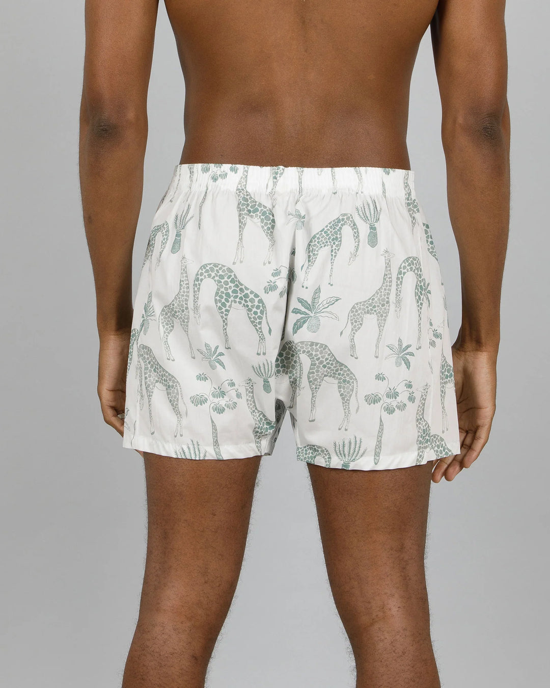 Mens Boxer Shorts - Green Giraffes