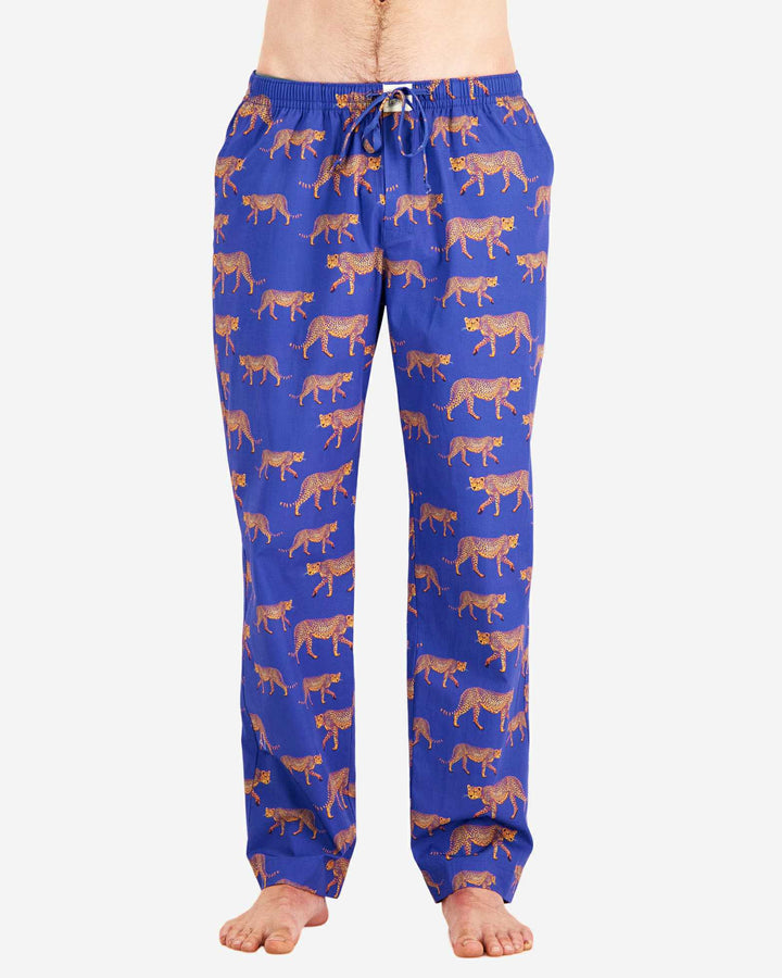 Mens Lounge Pants - Yellow Cheetah