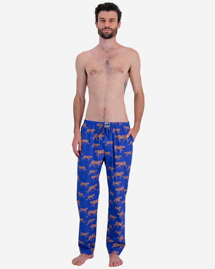 Mens Lounge Pants - Yellow Cheetah