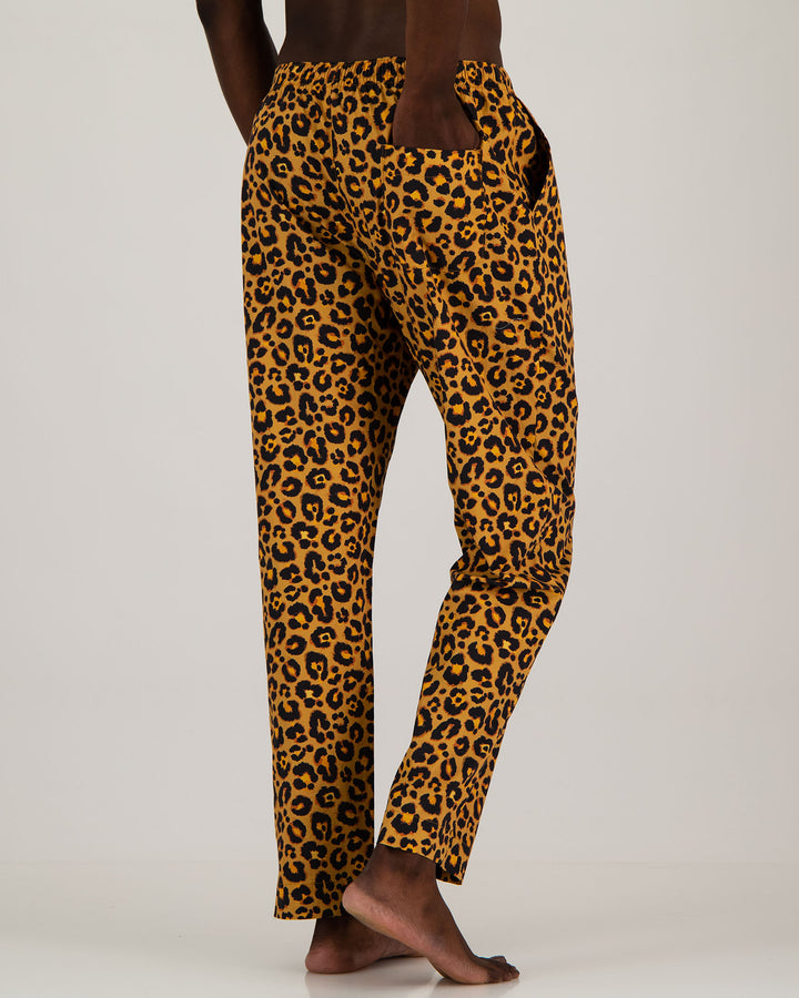 Mens Lounge Pants Leopard Back - Woodstock Laundry UK