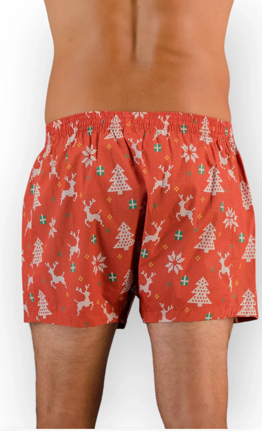 Mens Boxer Shorts - Christmas Red