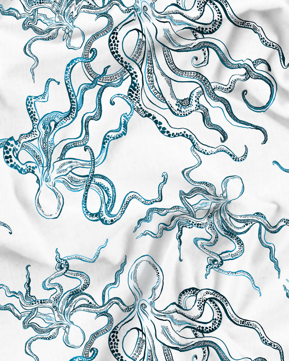 Octopus Indigo Pattern Detail - Woodstock Laundry UK