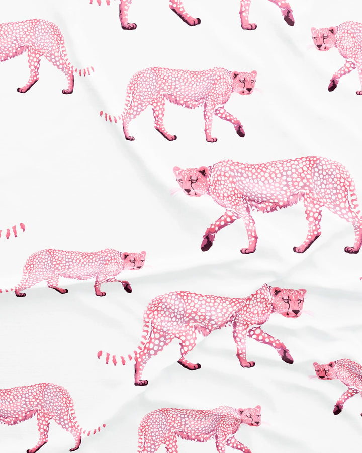 Girls Long Pyjamas - Pink Cheetah