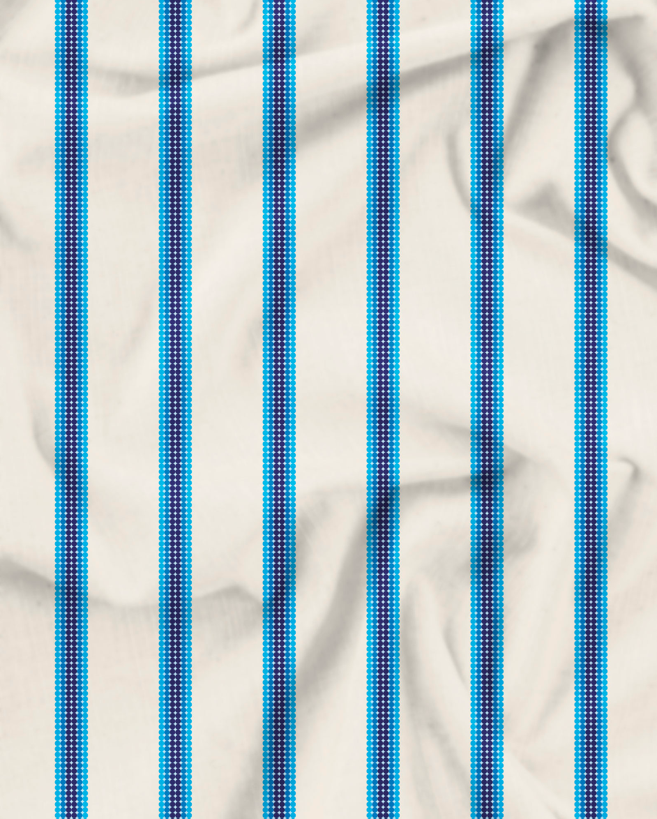 Mens Lounge Pants - Retro Blue Stripe
