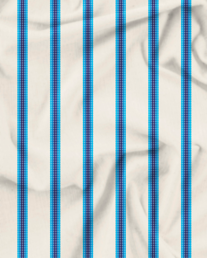 Mens Lounge Pants - Retro Blue Stripe