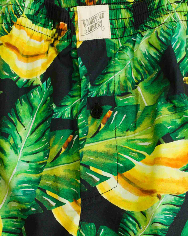 Mens Boxer Shorts - Bananas on Leaves