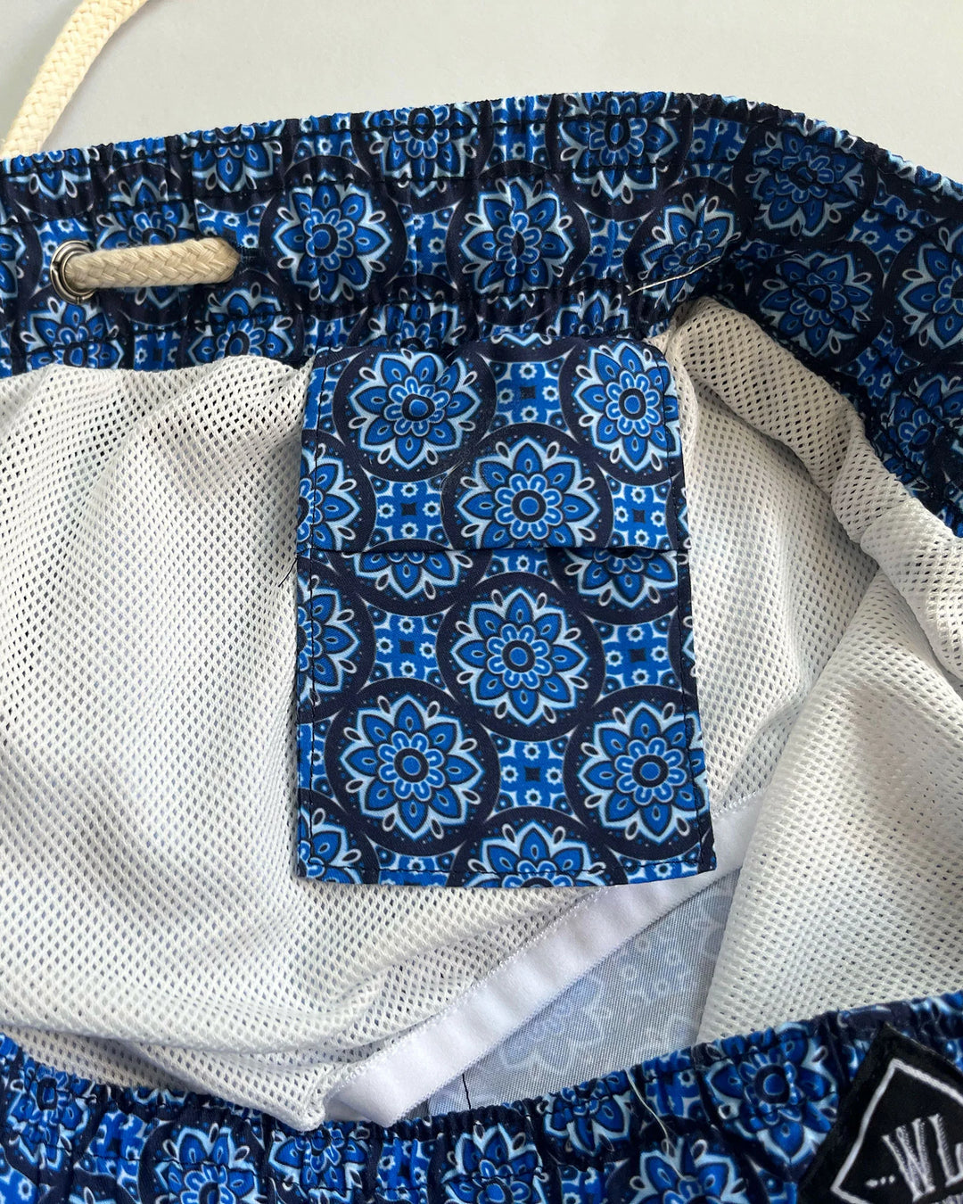 Mens Swim Shorts - Indigo Floral