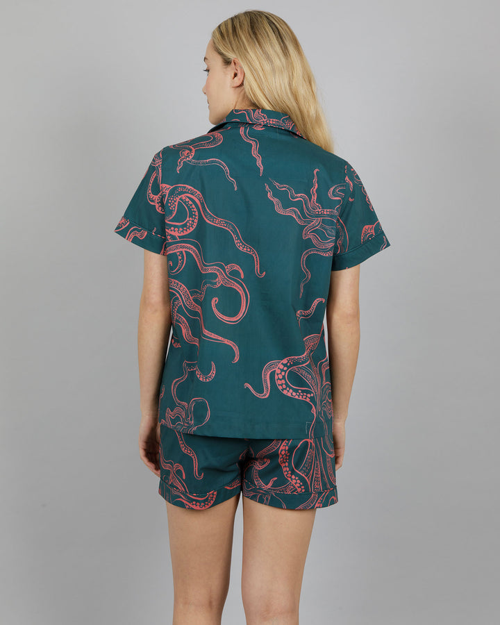 Womens Short Pyjamas - Octopus Pink