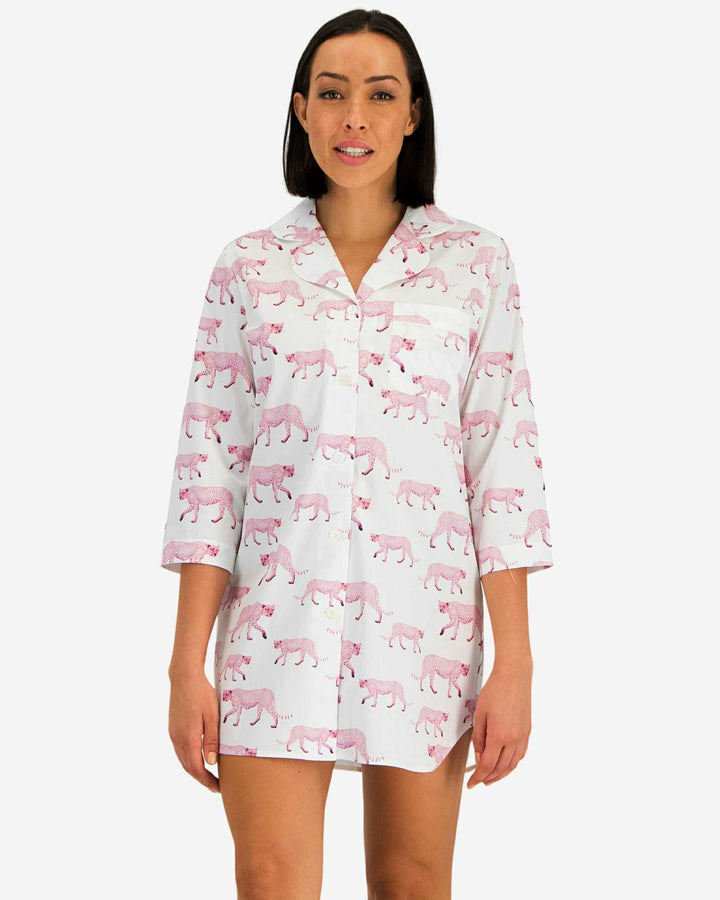 Women's Sleep Shirt - Pink Cheetah