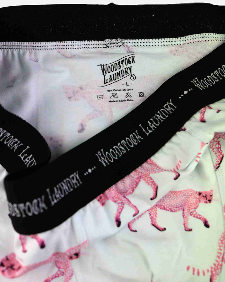 Mens Boxer Briefs - Pink Cheetah