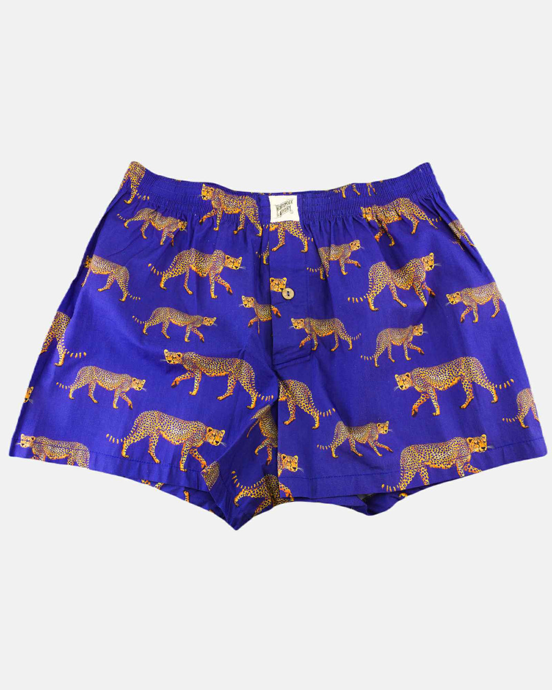 Mens Boxer Shorts - Blue Cheetahs