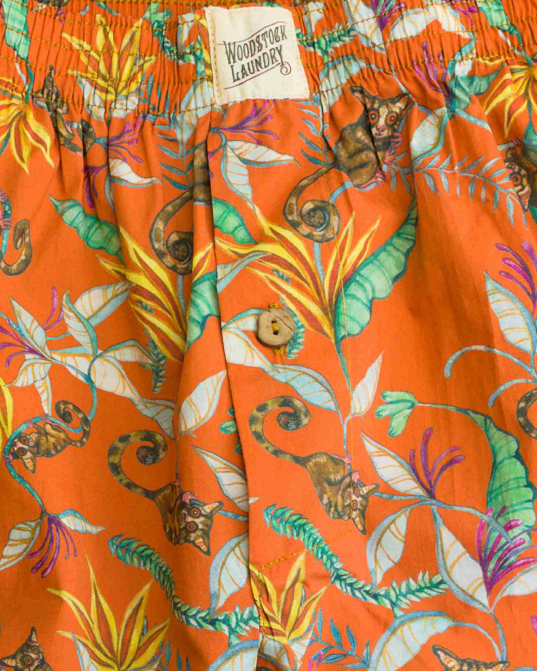 Mens Boxer Shorts - Night Monkeys Orange