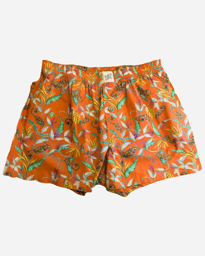 Mens Boxer Shorts - Night Monkeys Orange