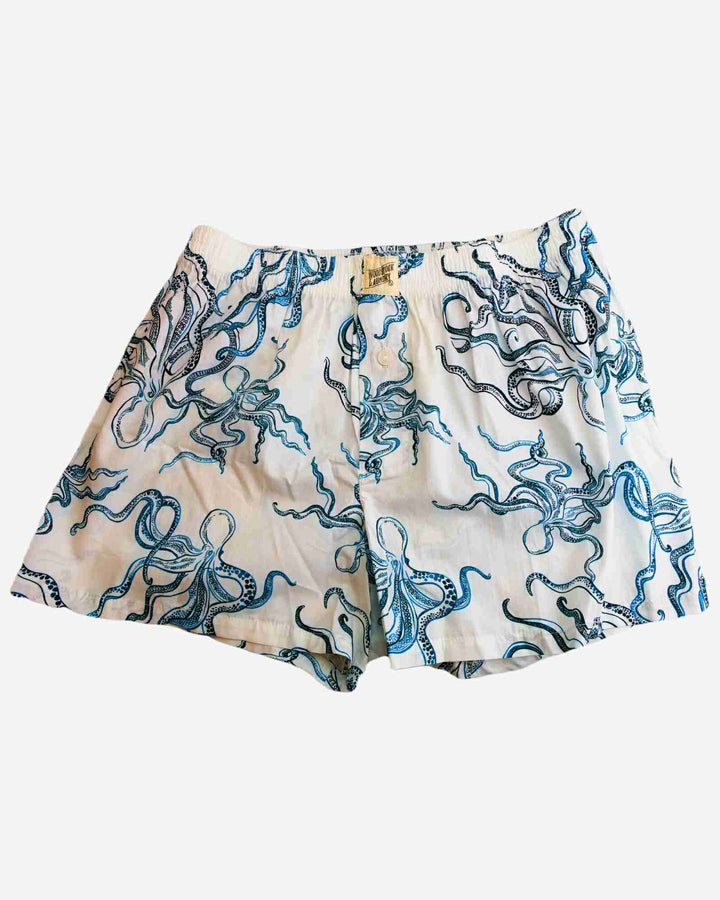 Mens Boxer Shorts - Octopus Indigo