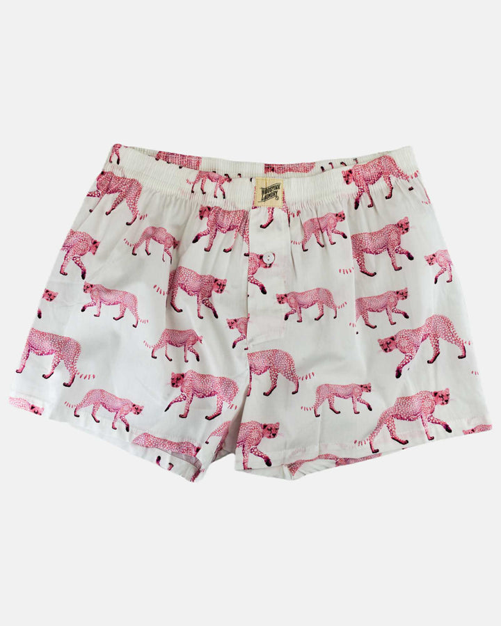 Mens Boxer Shorts - Pink Cheetah