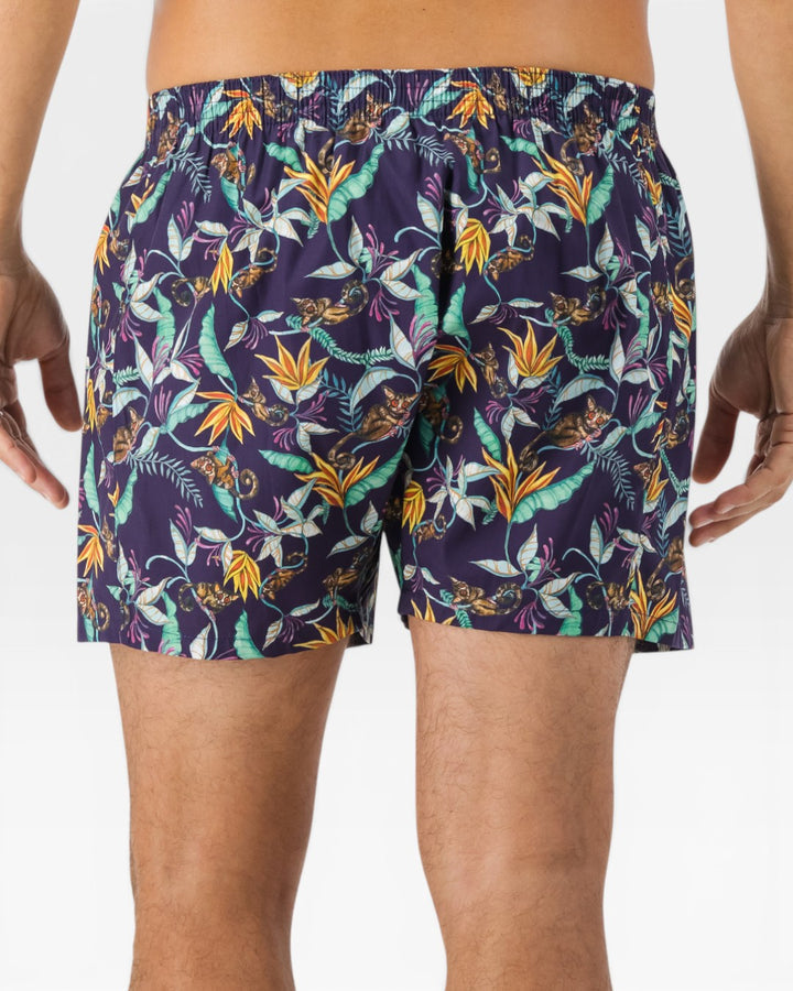 Mens Boxer Shorts - Night Monkeys on Navy