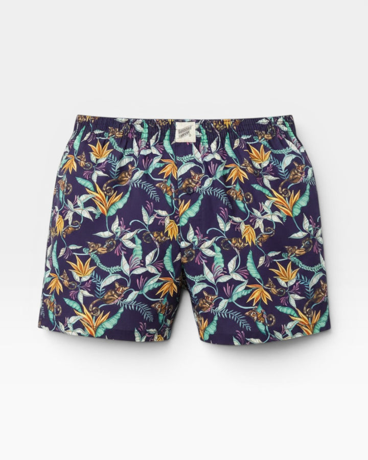 Mens Boxer Shorts - Night Monkeys on Navy