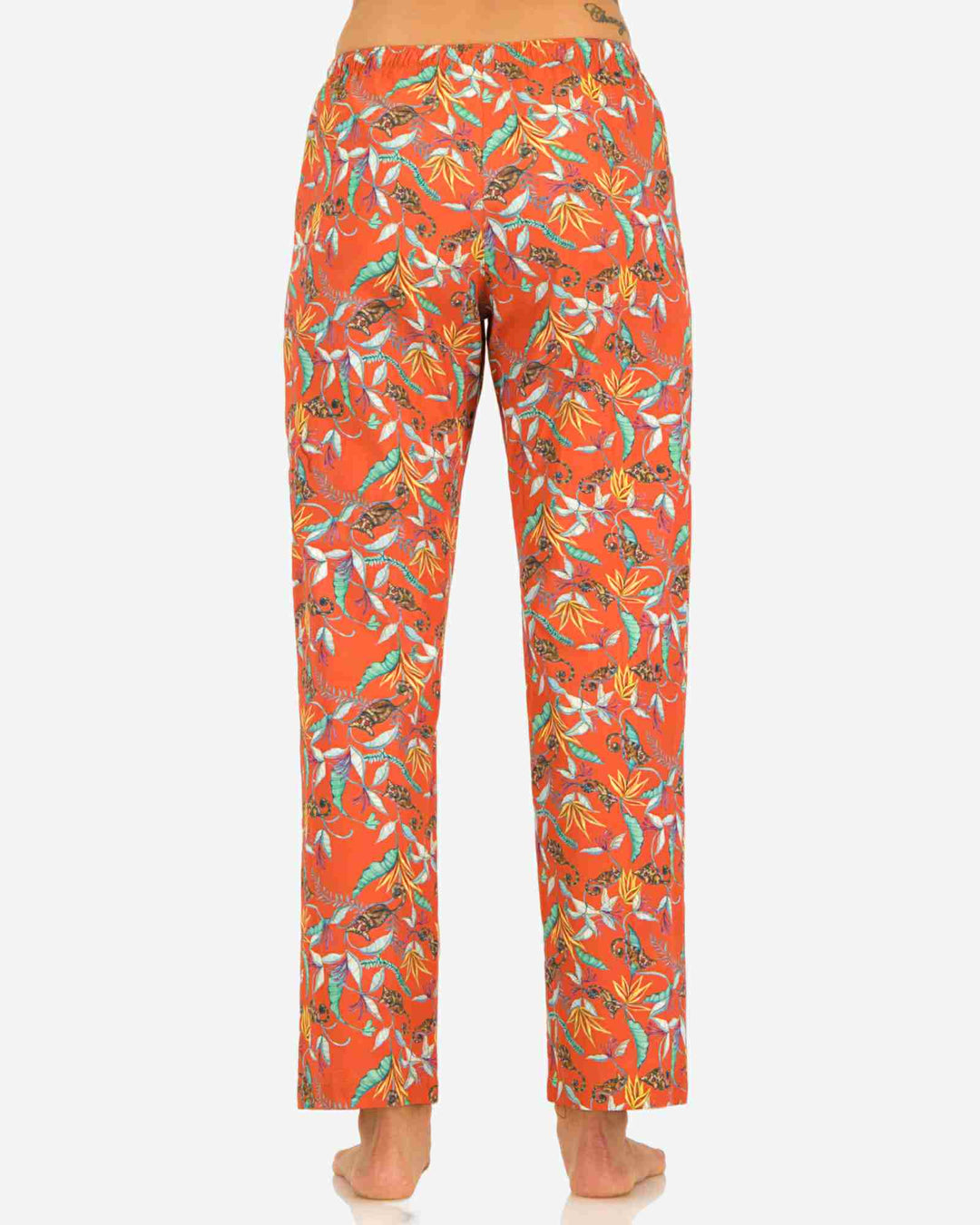 Womens Lounge Pants - Night Monkeys Orange