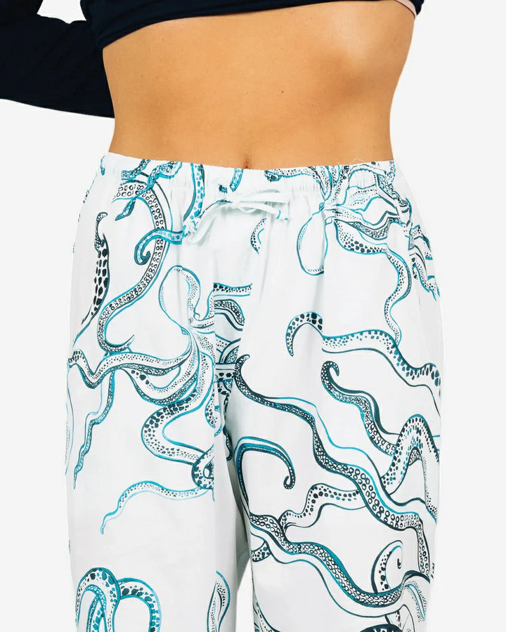 Womens Lounge Pants - Octopus Indigo