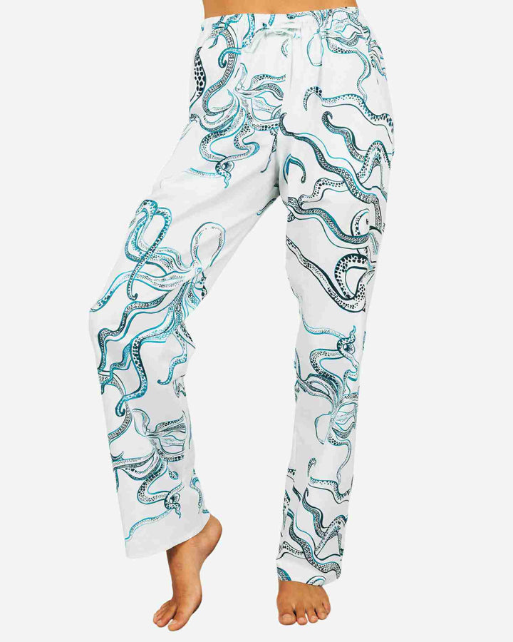 Womens Lounge Pants - Octopus Indigo